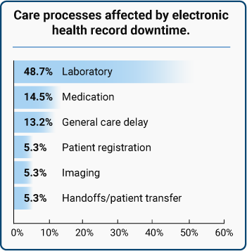 Care processes affected by electronic health record downtime.